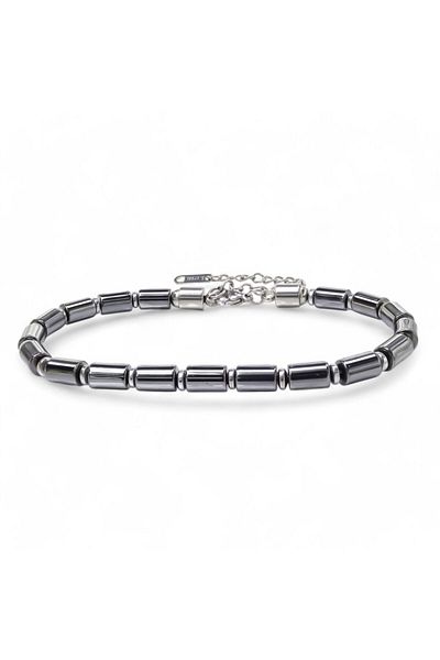 AKSESUARIM Pipe Hematite Steel Chain Bracelet
