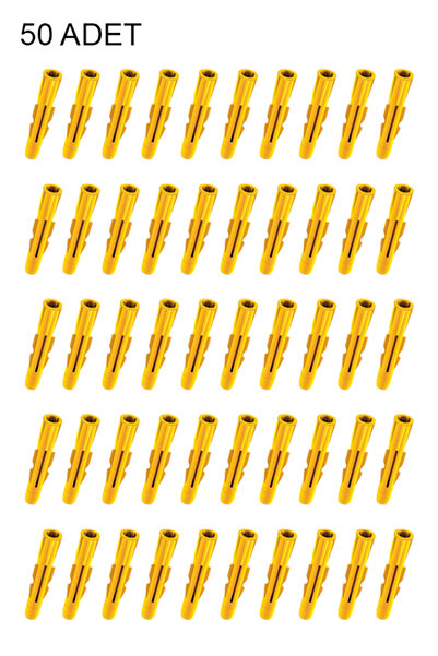 GONDEX Roket Dübel Sarı, Duvar Dubeli 8mm, 5 Cm Uzunluk, 50 Adet