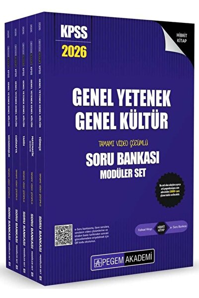Pegem Akademi Yayıncılık Pegem 2026 KPSS Genel Yetenek Genel Kültür Soru Bankası Modüler Set Çözümlü Pegem Akademi Yayınları