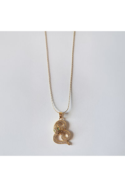 Generic Brand Snake Figured Zircon Stone Steel Women's Necklace
