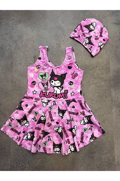 ARBİ kids Swimsuit Kuromi Flounced Boned for Girls