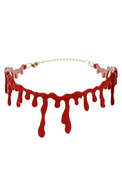 Tessero Choker necklace for women, blood effect, cut neck, red, Tessero