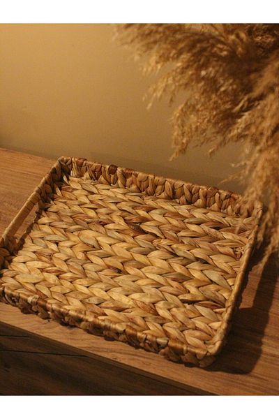 Paganca Wicker Water Hyacinth Rectangular Tray Wide Size