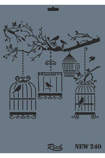 NEZADE STORE Rich New Series N-240 Stencil 35x25 cm