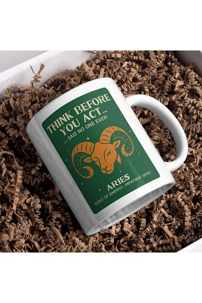 kuphane Aries Coffee Mug – Astrology Themed Gift (English Version)
