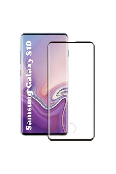 OEM Folie de sticlă curbată premium cu decupaj pentru amprentă pentru Samsung Galaxy S10 - Ecran complet Galaxy S10