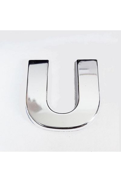 NEZADE STORE Cemax Letter U 3.75 cm Chrome Adhesive