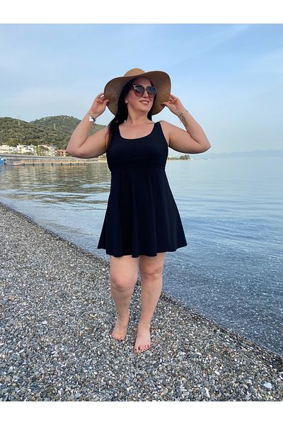 tarzbybanunet Plus Size Shorts Dress Swimsuit