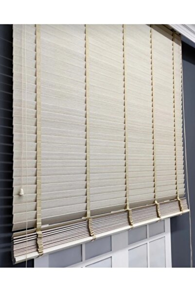 ömer ilhan gerçek ahşap jaluzi perde orjınal bej ahşap jaluzi perde