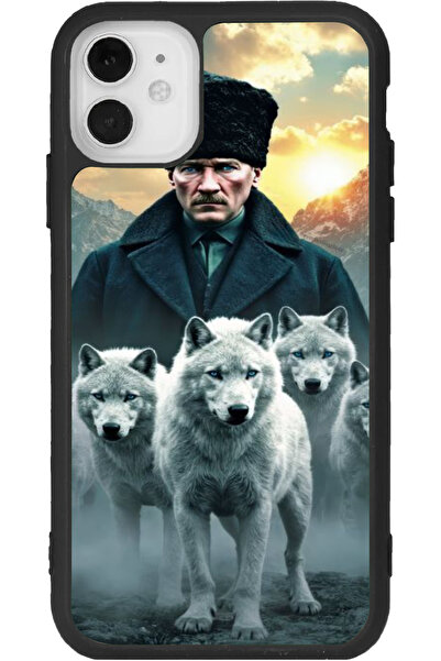 Aksel Kılıf متوافق مع هاتف آيفون 12 ميني، مطبوع، لون أسود مطفي، سيليكون ناعم،...