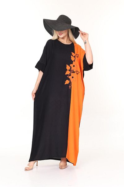 mervemoda Καλοκαιρινό υφαντό φόρεμα μεγάλου μεγέθους
