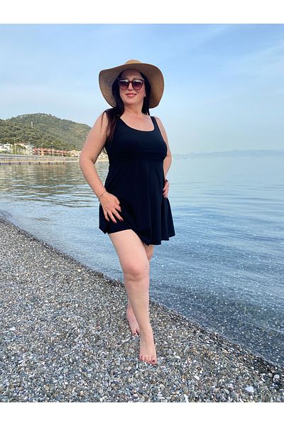 tarzbybanunet Plus Size Shorts Dress Swimsuit