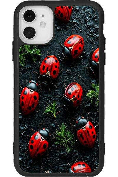 Aksel Kılıf متوافق مع هاتف آيفون 12 ميني، مطبوع، لون أسود مطفي، سيليكون ناعم،...