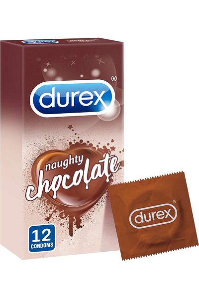 Durex Naughty Chocolate Flavored Condoms - Pack of 12
