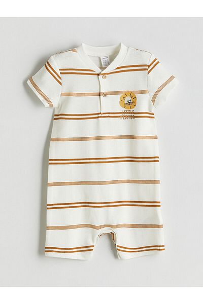 LC Waikiki Lcwk Crew Neck Baby Boy Interlock Jumpsuit