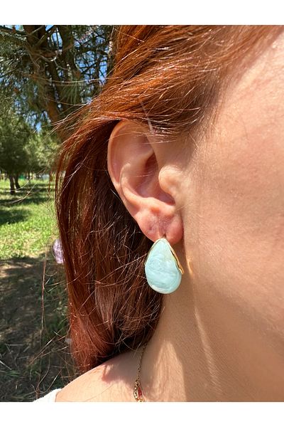Claritas Takı Blue Ice Look Drop Stone Earrings
