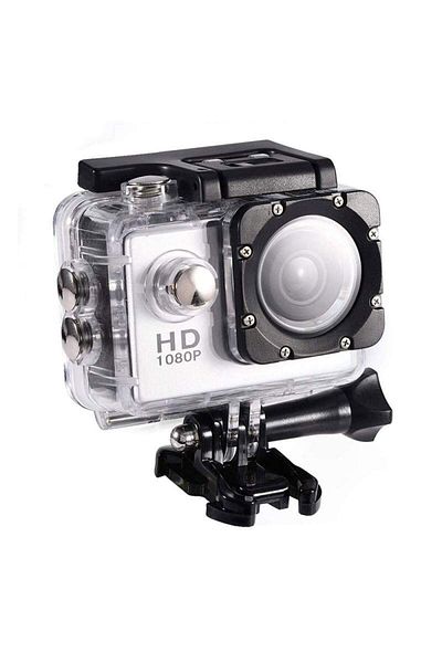 SIKS ® Waterproof Sports Camera, HD 1080P, 12M, 2 inch, 90 min autonomy, Silver