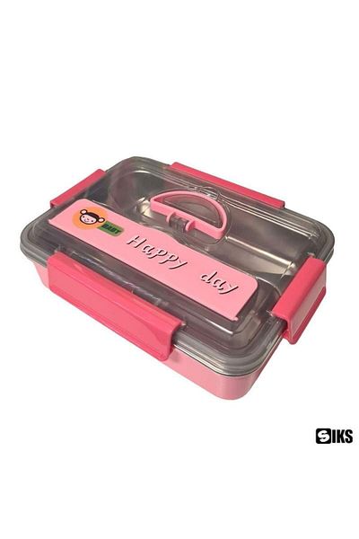 SIKS Stainless Steel Compartmented Thermal Casserole for Children with Spoon, 25x18x8, 500g