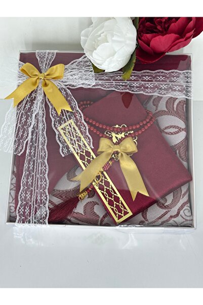 Markapolin Dowry Gift Luxury Prayer Rug Set – Yasin, Prayer Beads, Headscarf
