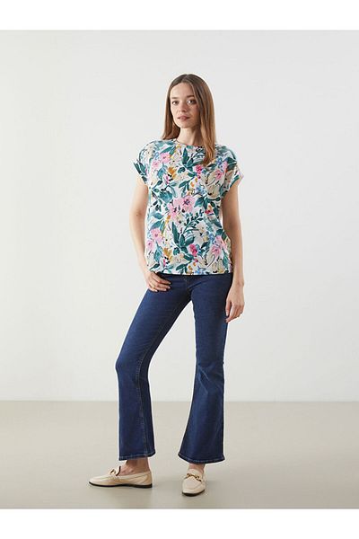 LC Waikiki New Season Crew Neck Floral Women's T-Shirt - S5At07Z8