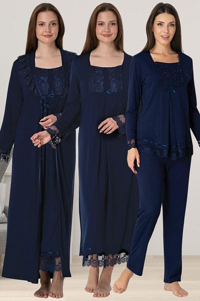 by İGP Maternity Maternity Morning Nightgown and Pajama Set 4 Piece Maternity Set