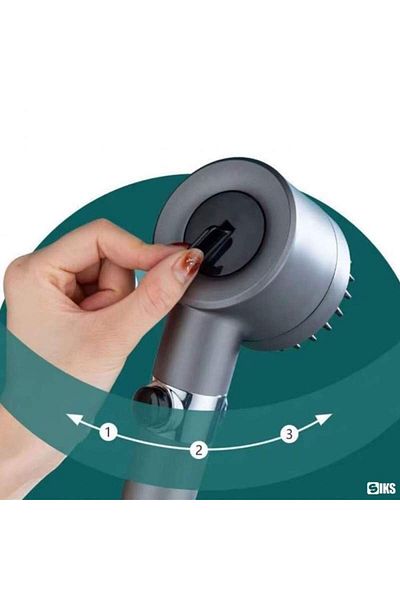 SIKS 4-in-1 Shower Head, With 3 Different Water Pressure Modes, Massage Brush And Water Filter