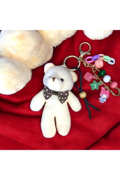 DKY Plush Teddy Bear Keychain Bag Charm Bag Accessory