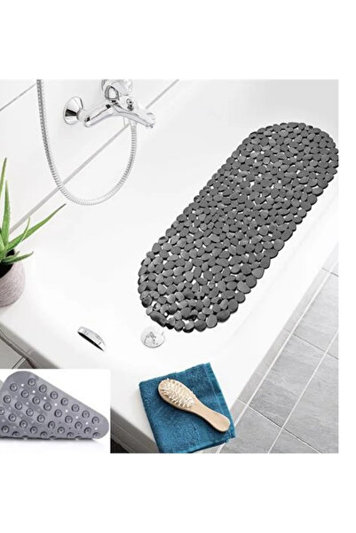 Red Rose Силіконовий килимок для ванної кімнати з візерунком каменю, з присосками, не ковзає в душі, 34x68 Килимок для ванної кімнати з присосками