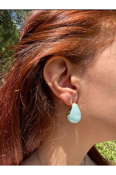 Claritas Takı Blue Ice Look Drop Stone Earrings