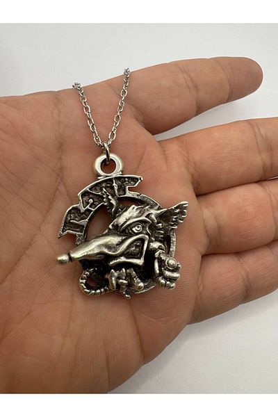 Herşey Nota Ratt Band Logo Silver Color Unisex Necklace – Glam Metal and Rock Jewelry