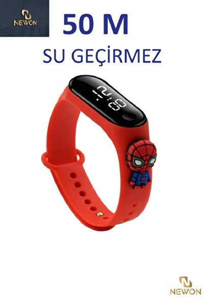 Newon Figürlü Dijital Led Çocuk Saati Dokunmatik Ekranlı Su Geçirmez