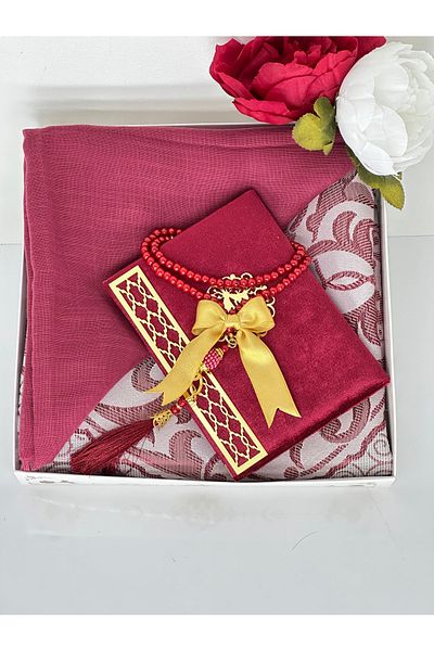 Markapolin Set Covor de rugăciune de lux cadou pentru zestre – Yasin, Tesbih, Hijab