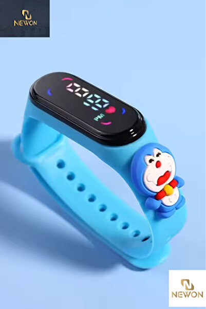 Newon Figürlü Dijital Led Çocuk Saati Dokunmatik Ekranlı Su Geçirmez