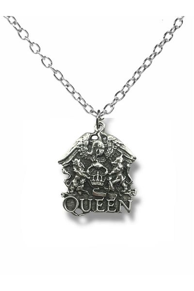 Herşey Nota Queen Band Logo Silver Color Unisex Necklace – Legendary Icon of Rock Music