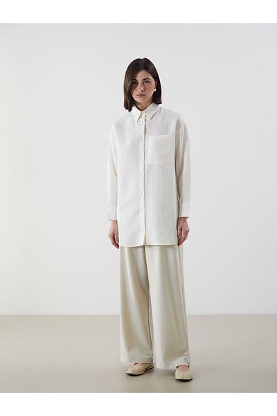 LC Waikiki New Season Textured Oversize Women's Shirt Tunic - S5Mq26Z8