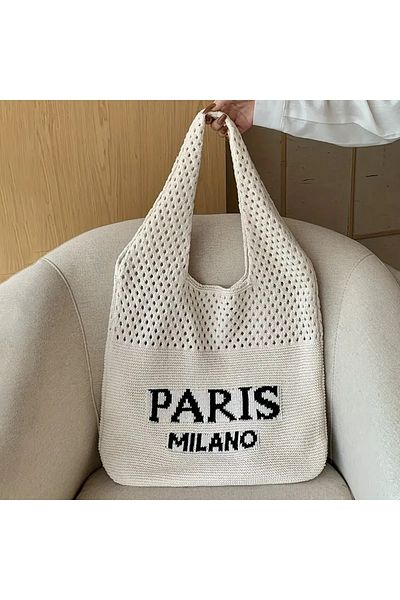 citycenterfashion Women's Knitted Shoulder Bag Paris Milano Knitted