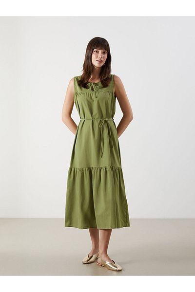 LC Waikiki Lcw Tie Collar Sleeveless Dress New Season