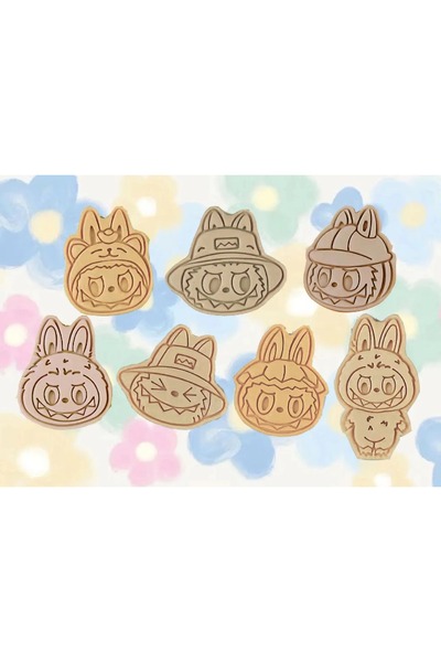 Filkorium3D مجموعة قوالب وقواطع البسكويت من لابوبو - مجموعة من 7 قوالب بسكويت...