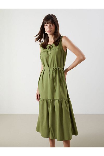 LC Waikiki Lcw Tie Collar Sleeveless Dress New Season