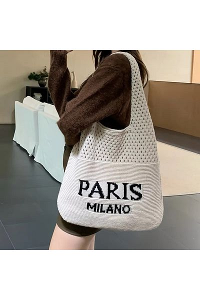 citycenterfashion Women's Knitted Shoulder Bag Paris Milano Knitted