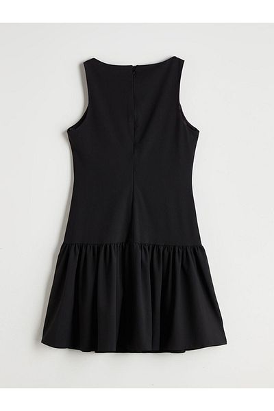 LC Waikiki Lcw Crew Neck A-Line Poplin Mini Dress