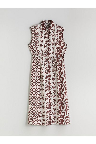 LC Waikiki Patterned Shirt Dress