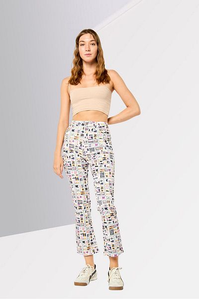 Gant Women Regular Fit Allover Print Straight Leg Pants, Multicolor