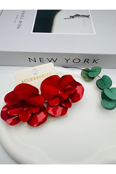 HEDİYELANDY Flower Detailed Earrings (Gold) Kp523