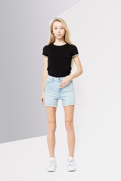 Tommy Hilfiger Women Distressed Denim Short, Light Blue