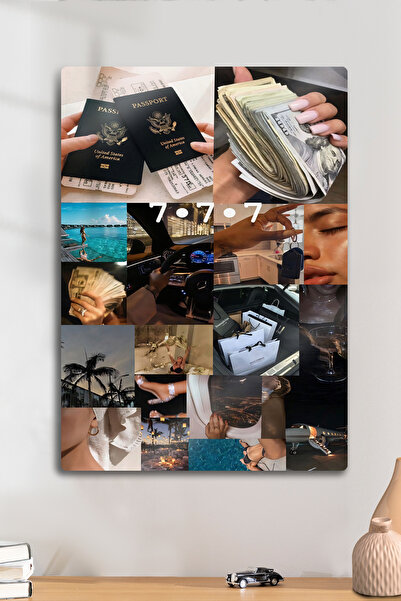 DekorHane Метална живопис - Житейски манифест, Мотивация, 777 Пари, Успех, Ри...