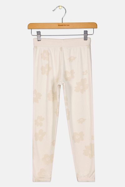 GAP Kids Girl Floral Pull On Jogger Pants Beige