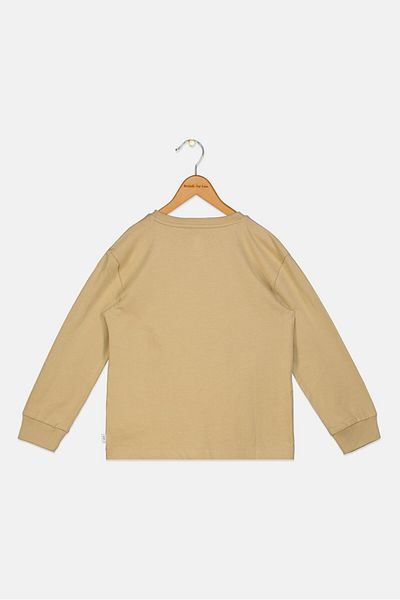 GAP Kids Boy Long Sleeve Solid T Shirt, Beige