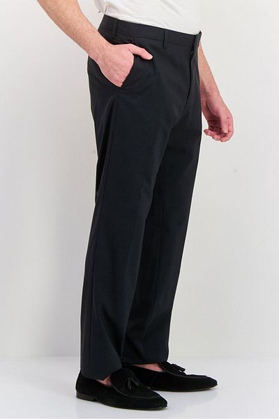 Tommy Hilfiger Men Regular Fit Plain Dress Pants, Charcoal