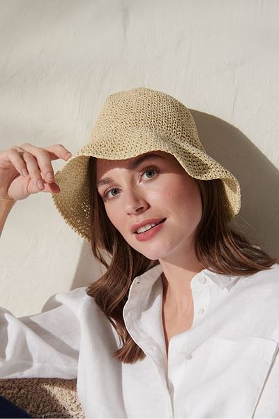 Tchibo Women Textured Bucket Hat, Tan
